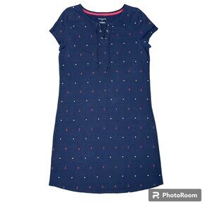 Women's TALBOTS Navy Blue Mini Polka Dot Anchor‎ Dress- Size M